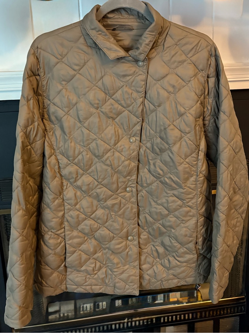L.L. Bean Quilted Puffer Jacket in Taupe